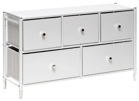 Комод "Нирита/Хайди" широкий 5 ящиков (белый) - Импэкс - фото в интернет-магазине Арктика