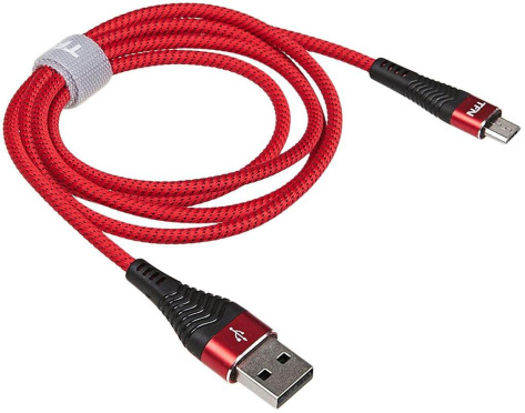 Кабель TFN USB-microUSB Forza 1m Black/Red (TFN-CFZMICUSB1MRD) - фото в интернет-магазине Арктика