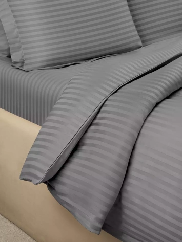 Постельное белье Arya Vip из Страйп Сатина 1.5 Сп. 160x220 Серый - Ария - фото в интернет-магазине Арктика