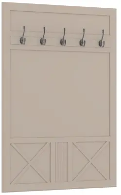 Прихожая "Кантри" (КА-022.11) панель с крючками (Кашемир серый) - Ангстрем - фото в интернет-магазине Арктика