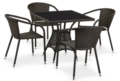 Комплект мебели из иск. ротанга T197BT/Y137C-W53 Brown (4+1) - Афина-мебель - каталог товаров магазина Арктика