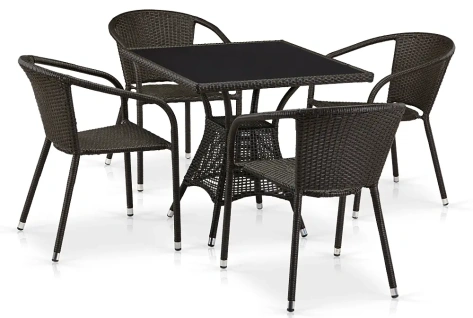 Комплект мебели из иск. ротанга T197BT/Y137C-W53 Brown (4+1) - Афина-мебель - фото в интернет-магазине Арктика