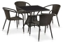 Комплект мебели из иск. ротанга T197BT/Y137C-W53 Brown (4+1) - Афина-мебель