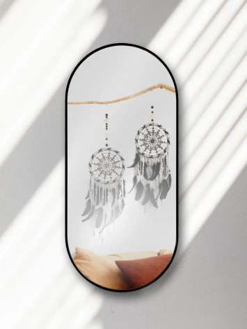 Зеркало навесное Z-16 1100х500 мм с черной рамкой - Мебельград - фото в интернет-магазине Арктика