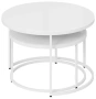 Стол журнальный "Вега" (белый/стекло лакобель белый) - Три Я