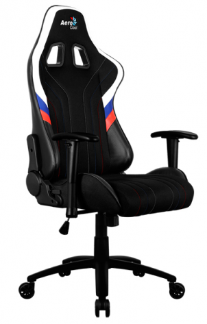 Кресло для геймеров Aerocool AERO 1 Alpha RUS (черное+триколор) - фото в интернет-магазине Арктика