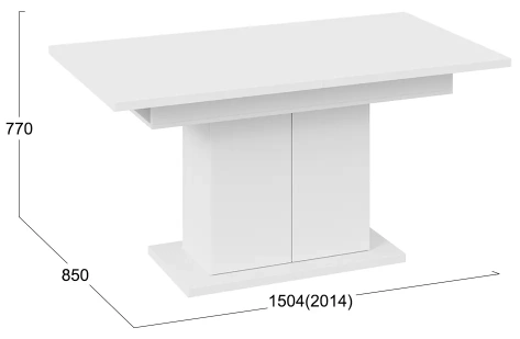 Стол обеденный "Детройт" Тип 1 (белый/белый) - Три Я - фото в интернет-магазине Арктика