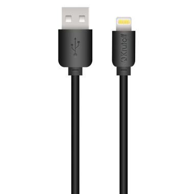 Зарядное устройство для USB Krutoff CH-02L Lighting (03566) черное - фото в интернет-магазине Арктика