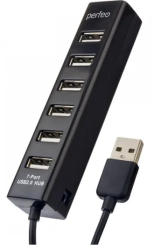 Концентратор USB 2.0 Perfeo (PF_C3227) (PF-H035) черный - каталог товаров магазина Арктика