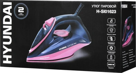 Утюг Hyundai H-SI01623 черный/розовый - фото в интернет-магазине Арктика