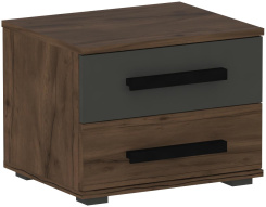 Спальня "Глазго" тумба прикроватная 2 ящ (Таксония/графит) - Мебельград - каталог товаров магазина Арктика