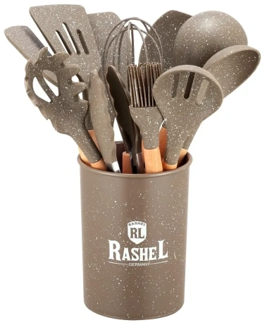Набор кухонных принадлежностей R-18012 12пр. (коричневый) - Маруся - фото в интернет-магазине Арктика