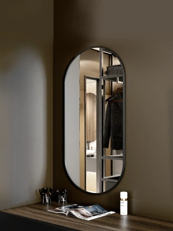 Зеркало навесное Z-16 1100х500 мм с черной рамкой - Мебельград - фото в интернет-магазине Арктика