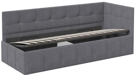 Детская "Грей" тип 1 кровать 80*200 с мех (Велюр Galaxy серый) - Три Я - фото в интернет-магазине Арктика