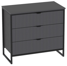 Спальня "Нора" комод 3 ящ (металл бруклин/графит) - Мебельград - каталог товаров магазина Арктика