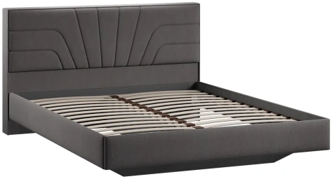Спальня "Пандора" кровать (1600) Тип 1 (Велюр Графит) - Три Я - фото в интернет-магазине Арктика
