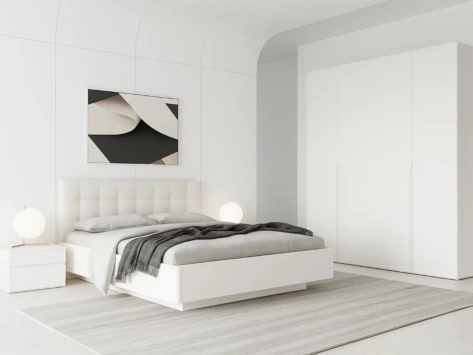 "ПРАГА" Кровать 1400 мм с МПК KR1410 белый - Евромебель - фото в интернет-магазине Арктика