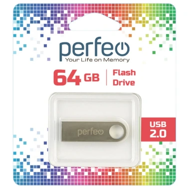 Флеш диск Perfeo 64Gb M07 металическая (PF-M07MS064) - фото в интернет-магазине Арктика