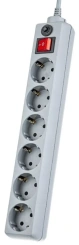 Сетевой фильтр Perfeo Power+ PF_A4673, 3,0м, 6 розеток, серый (PF-PP-6/3,0-G) - каталог товаров магазина Арктика