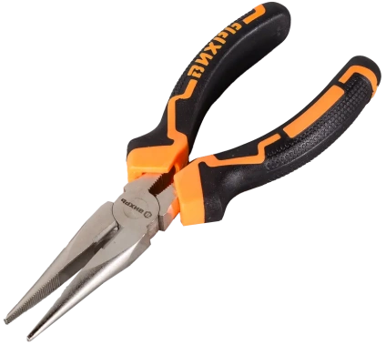 Длинногубцы прямые Вихрь, 160 мм, никелированные, двухкомпонентные рукоятки (73/6/3/10) - фото в интернет-магазине Арктика