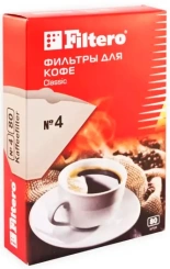 Фильтры для кофеварок бумажные Filtero №4 белый (упак.:80шт) - каталог товаров магазина Арктика
