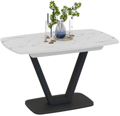 Стол обеденный "Сингапур" тип 1 (черный муар/белый мрамор) - Три Я - каталог товаров магазина Арктика