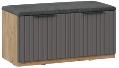 Прихожая "Хилтон" тумба для обуви исп.2.2 (Дуб Крафт Золотой/Графит матовый) - Три Я - каталог товаров магазина Арктика