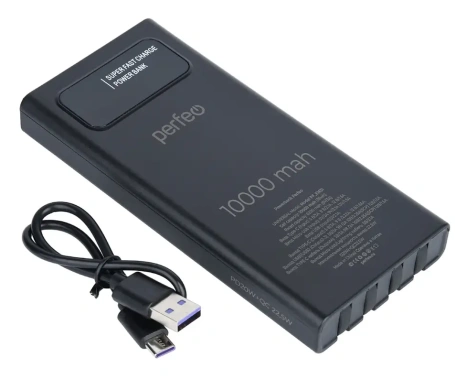 Аккумулятор внешний Perfeo Powerbank Universal 10000 mAh Черный (PF_E1631) - фото в интернет-магазине Арктика