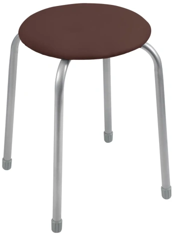 Табурет "Классика 2" на 4-х опорах (круг.сид) ТК02/К корич - Ника - фото в интернет-магазине Арктика