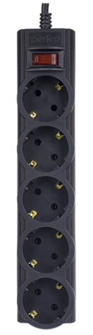 Сетевой фильтр Perfeo 5р PF_A4716 (черный) 3,0 м. (POWERX) - фото в интернет-магазине Арктика