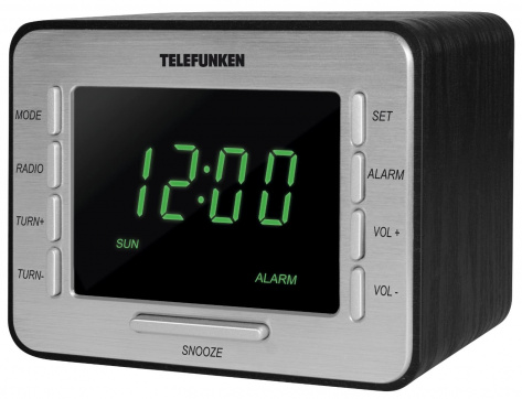 Радиочасы Telefunken TF-1508 black/silver - фото в интернет-магазине Арктика