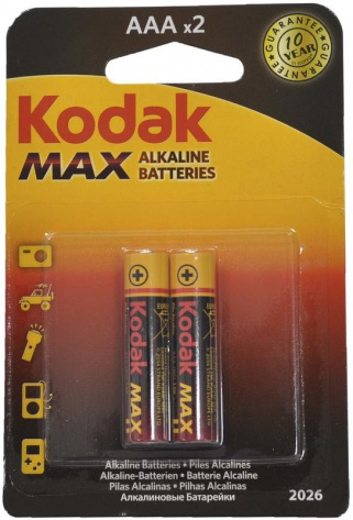 Батарейка Kodak LR03-2BL MAX 2 шт - фото в интернет-магазине Арктика