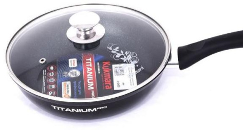Сковорода Titanium Pro ст2403 24 см с крышкой - Кукмара - фото в интернет-магазине Арктика