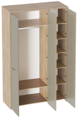 Спальня "Гавана" шкаф 3-х дверн (дуб натуральный светлый/светло-серый софт) - Мебельград - фото в интернет-магазине Арктика