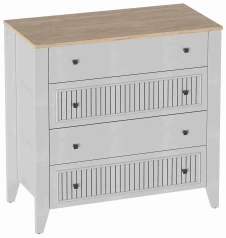 Спальня "Валенсия" комод 4 ящ (персидский жемчуг/дуб натуральный светлый) - Мебельград - каталог товаров магазина Арктика