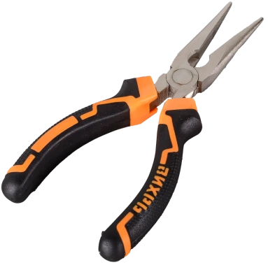 Длинногубцы прямые Вихрь, 160 мм, никелированные, двухкомпонентные рукоятки (73/6/3/10) - фото в интернет-магазине Арктика