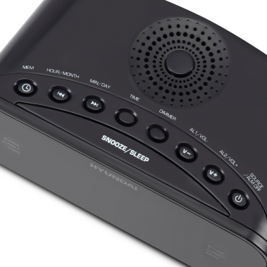 Радиочасы Hyundai H-RCL221 Black/White - фото в интернет-магазине Арктика