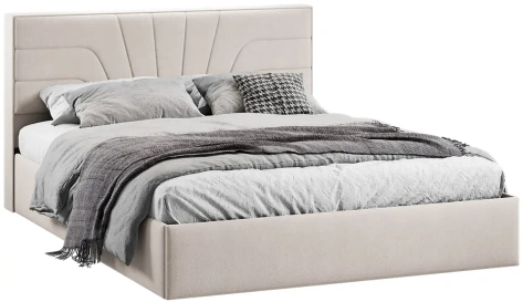 Спальня "Пандора" кровать с мех.1600 Тип 1 (Велюр Мокко светлый) - Три Я - фото в интернет-магазине Арктика