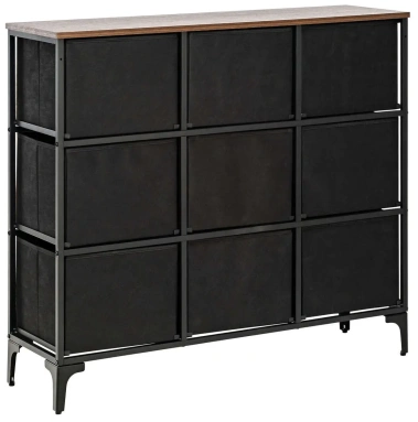 Комод "Лунет" 9 ящиков (черный/мульти зеленый) - Импэкс - фото в интернет-магазине Арктика