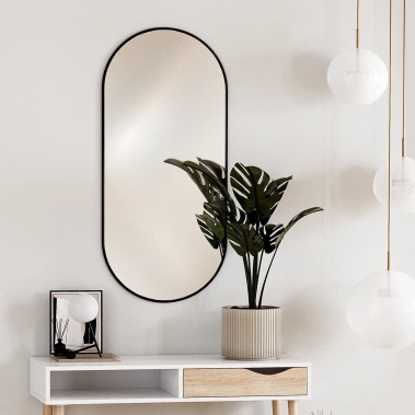 Зеркало навесное Z-16 1100х500 мм с черной рамкой - Мебельград - фото в интернет-магазине Арктика