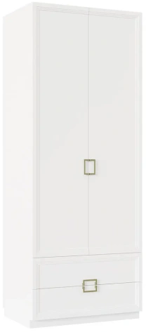 Спальня "Дольче" (ДЛ-200.04) шкаф 2-х дв с ящ (Белый премиум) - Ангстрем - фото в интернет-магазине Арктика