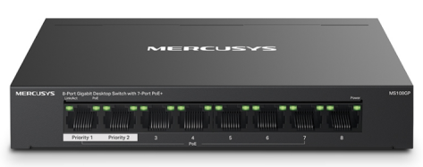 Коммутатор Mercusys MS108GP 8-port 10/100/1000/Mbits - фото в интернет-магазине Арктика
