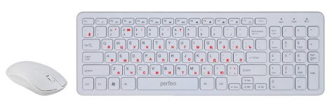 Набор клавиатура + мышь беспров. Perfeo UNION (PF_B4899) (белый) USB - фото в интернет-магазине Арктика