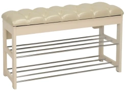 Банкетка МИ "Грейс" (Дуб шампань, к/з Oregon perlamutr 106, каретная стяжка) - Импэкс - каталог товаров магазина Арктика