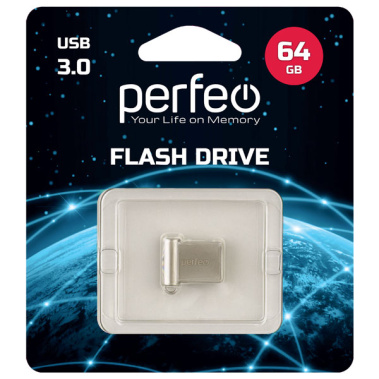 Флеш диск Perfeo 64Gb M06 металическая (PF-M06MS064OTGR) OTG - фото в интернет-магазине Арктика