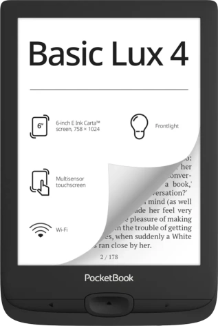 Электронная книга PocketBook 618 Basic Lux 4 Ink Black (PB618-P-WW) - фото в интернет-магазине Арктика