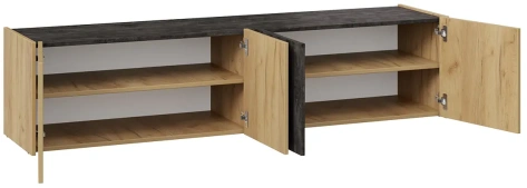 Тумба под ТВ "Рокс" тип 1 (дуб крафт золотой/каменный уголь) - Три Я - фото в интернет-магазине Арктика