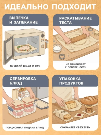 Пергамент листовой "Gurmanoff", 38х42 см, 15 листов 4077372 - Сима-ленд - фото в интернет-магазине Арктика