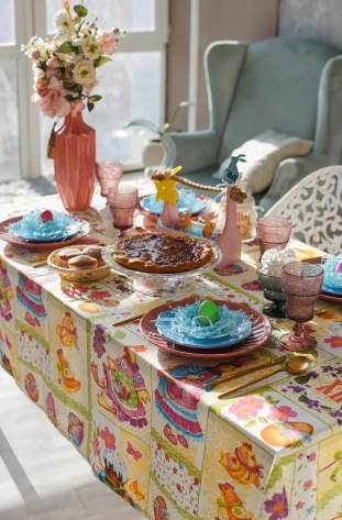 Скатерть "Доляна" Светлая Пасха 145*144 см, 100% хлопок, рогожка 164 г/м2 2058665 - Сима-ленд - фото в интернет-магазине Арктика