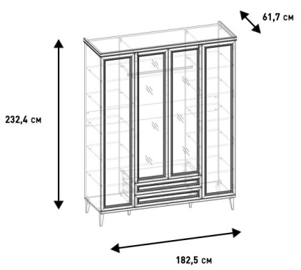 Спальня "Орландо" (ОР-183.06) шкаф для одежды (Ярко-серый) - Ангстрем - фото в интернет-магазине Арктика